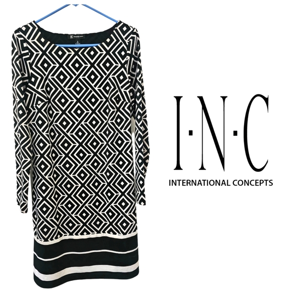 EUC | INC International Concepts | ¾ sleeve Geometric design | Lined | Size: M - Picture 1 of 10